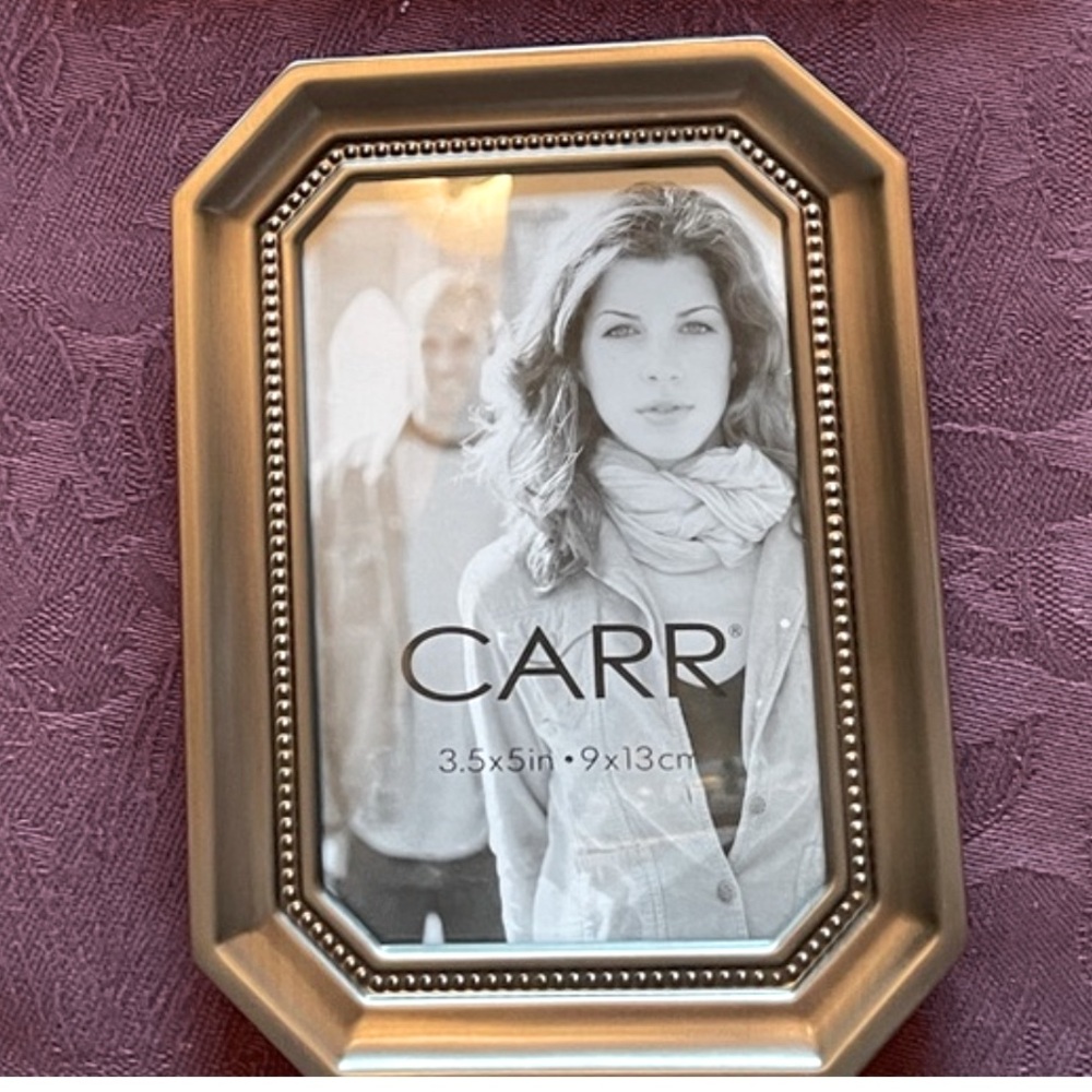 NWT Vintage Antique Carr 3.5”x 5” Boho Metal beaded table top Picture Frame